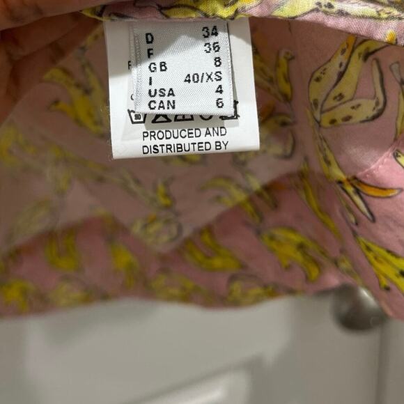 Ottod’Ame Banana Pink & Yellow Peasant Blouse Sz 4 - Picture 5 of 7